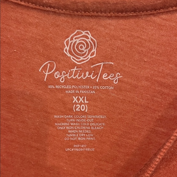 Orange Graphic Tee with Peace Love Fall Design - Picture 2 of 4